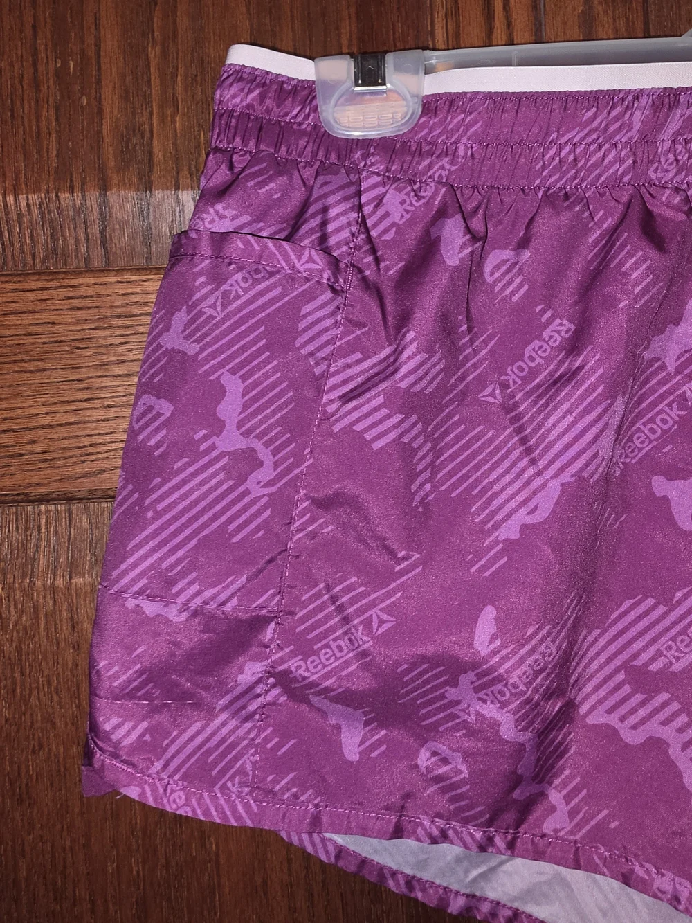 Reebok Women's Purple Athletic Shorts with White Trim